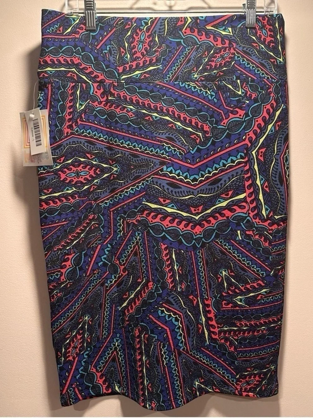 Abstract Print Pencil Skirt - Multicolor